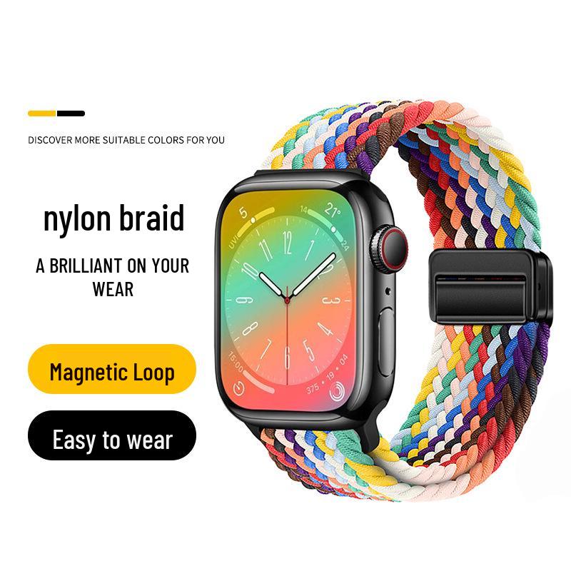 Новый магнитный нейлоновый ремешок Apple Watch с петлей из двух секций и магнитной застежкой. 38-41 (S10/42) black Value Vault