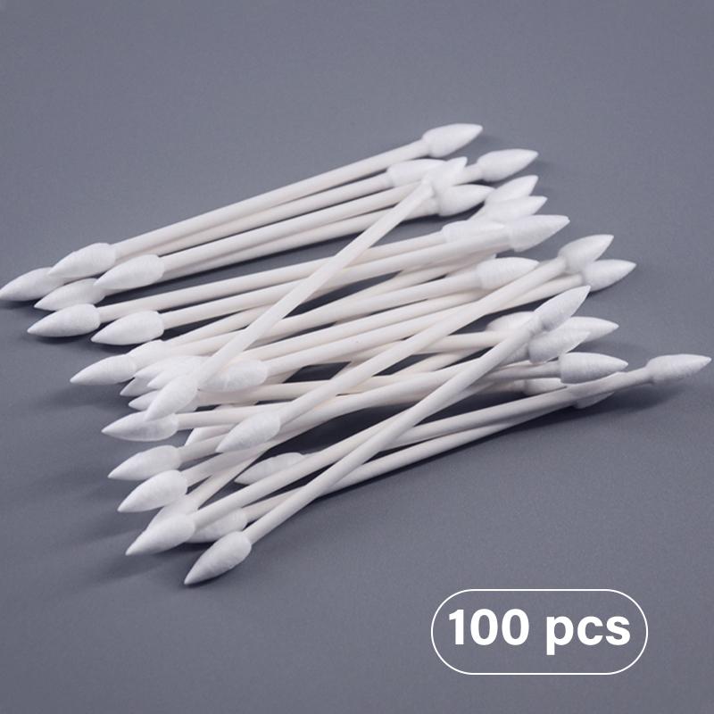 50/100 шт. ватные палочки для очистки от пыли, аксессуары для порта зарядки наушников 100 sticks white Yukimm