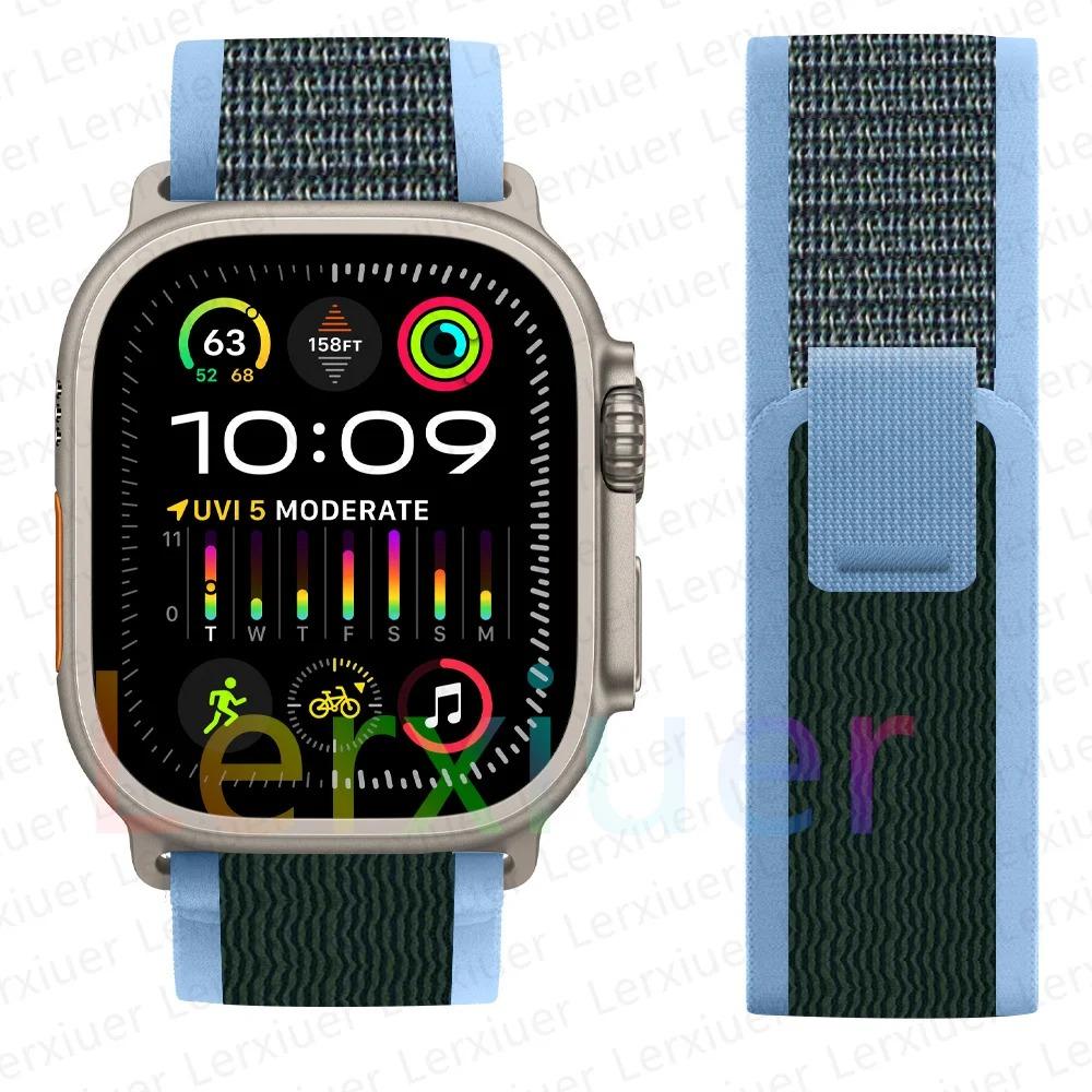 Ремешки для Apple Watch ultra2 ремешок 49мм 46мм 42мм 44мм 40мм 45мм 41мм Trail loop браслет correa iwatch series se 3 7 8 9 10 11 S10-42 38 40 41mm white QuirkCart