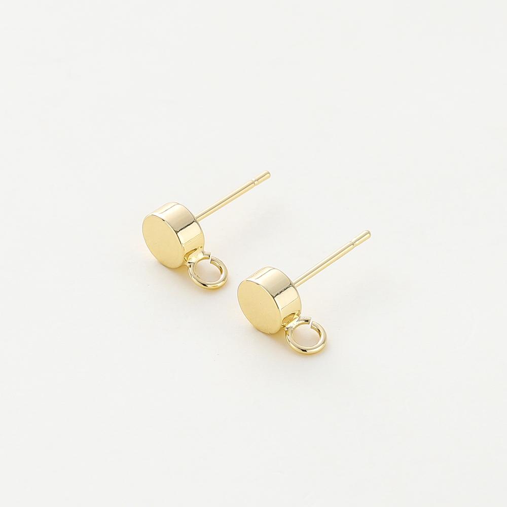 10 шт. Латунные серьги-гвоздики с покрытием под 14K/18K золота, крючки для сережек-колец для изготовления украшений, аксессуары для сережек DIY beige 888 Auto Parts Town