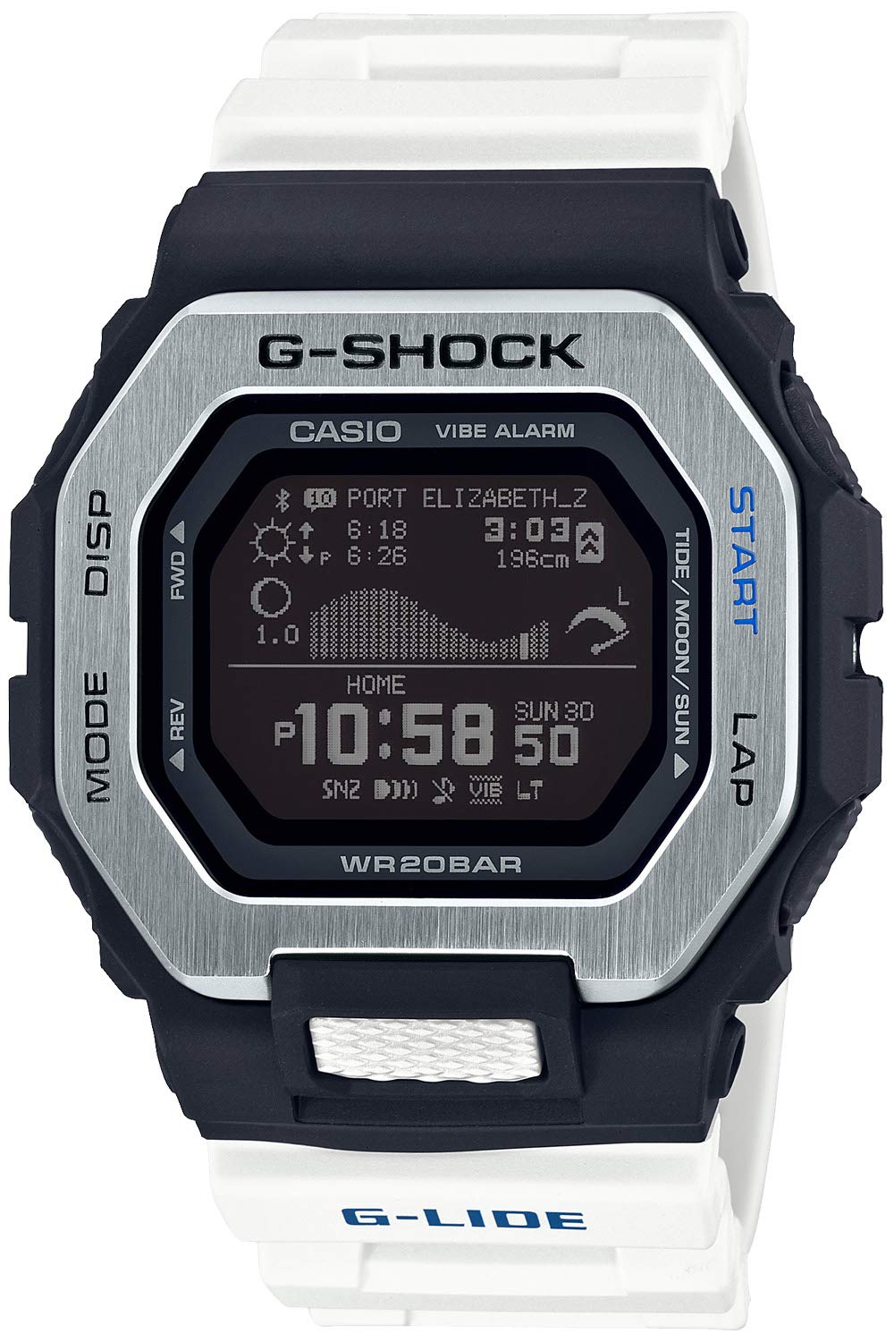 CASIO G-SHOCK - Умные часы со смартфоном - G-LIDE - Часы GBX-100-7JF Мужские - Синий, Мужские - Водонепроницаемые белый