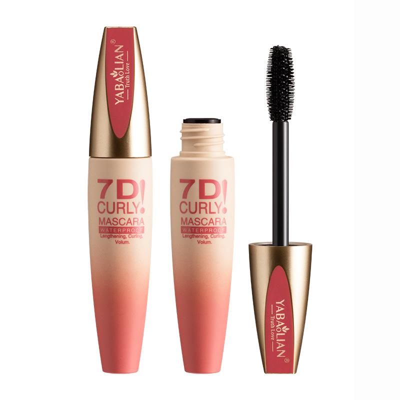 Водостойкая тушь для ресниц 7D Beauty плотно подкручена и тонка, плотная и не размазывается. Pink tube black beige July star