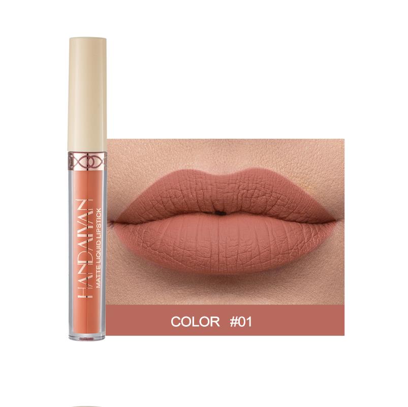 Girl Cosmetics Блеск для губ 12 цветов Набор блесков для губ с антипригарным покрытием Матовый блеск для губ Подарочная коробка Rouge beige HANDAIYAN