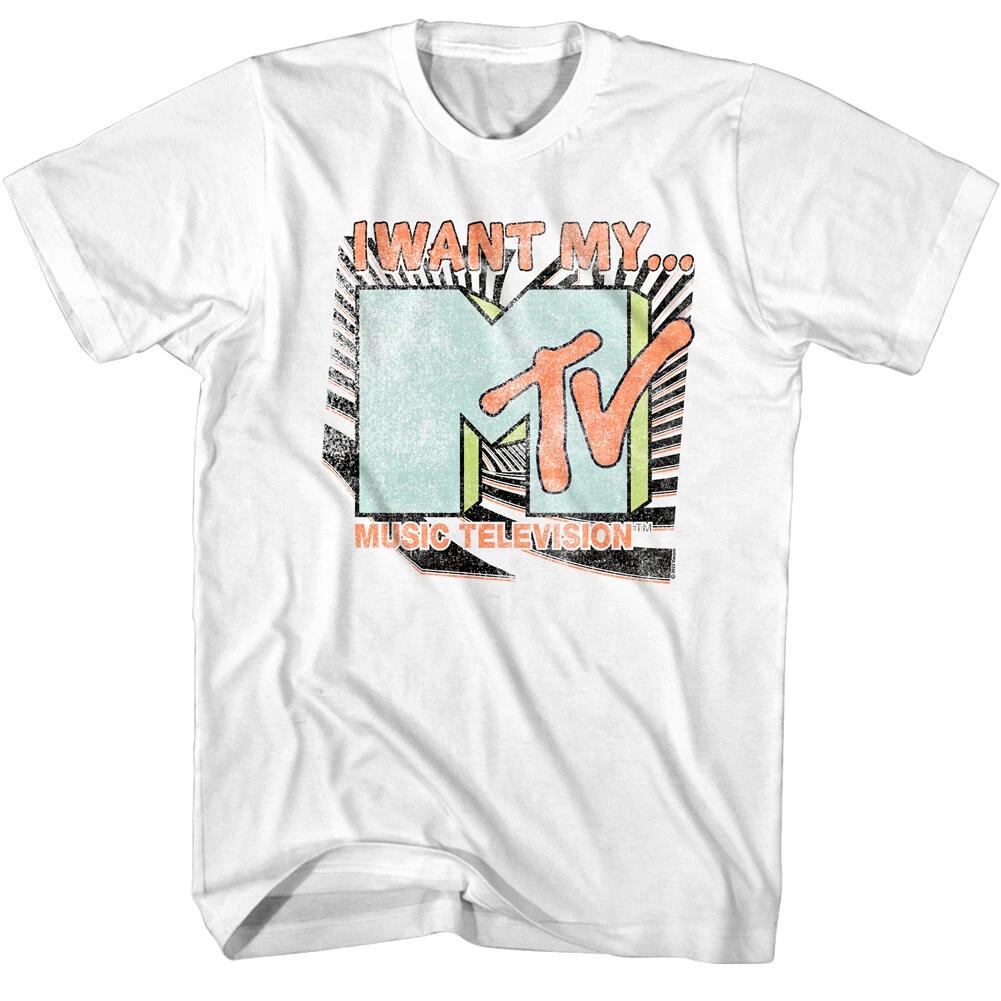 I Want my Vintage MTV Men s T Shirt Retro 80 s Vibes Music Television XL white MYBESTFASHION