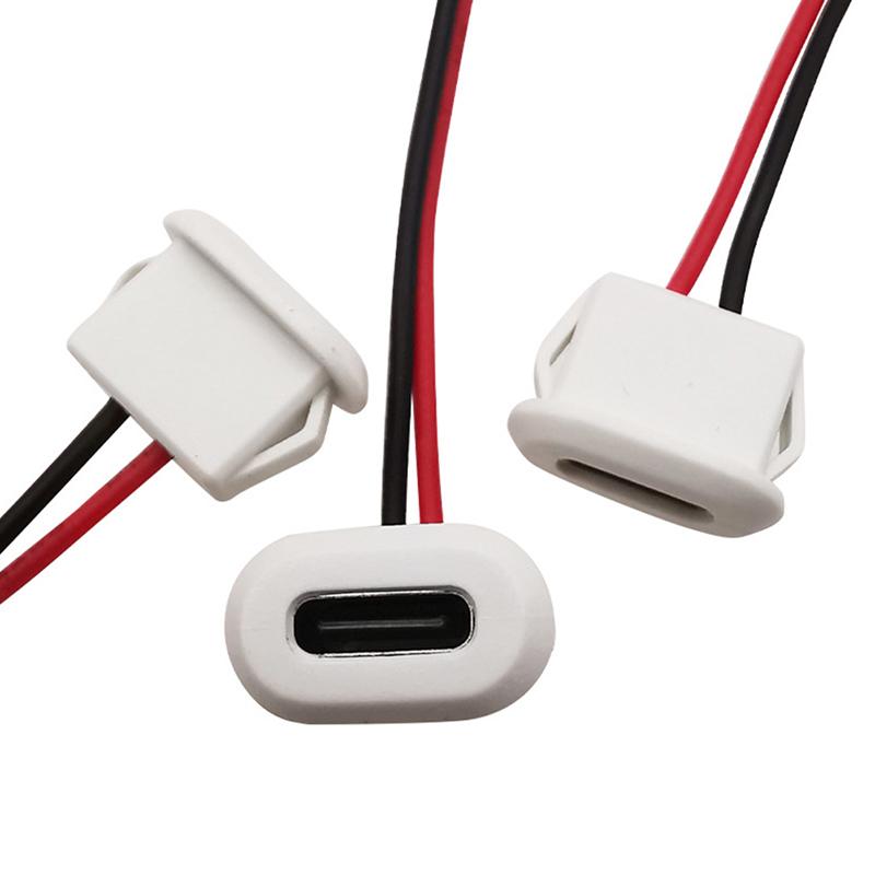 Разъем USB Type-C Тип-C С защелкой для карты Гнездо для быстрой зарядки Розетка Настольная лампа Эллиптический порт для зарядки white BY-house