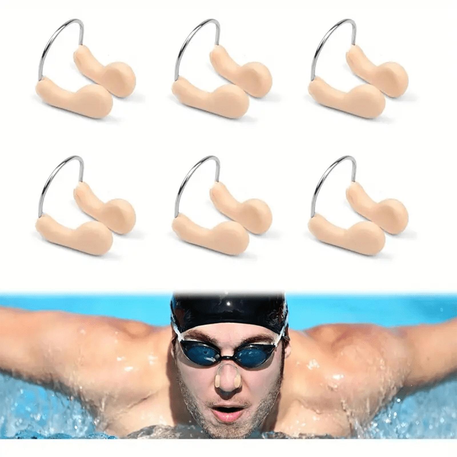 Six Pack Silicone Nose Clips for Swimming and Water Sports Comfortable Lightweight Design Suitable for Adults and Youth one size бежевый heima B
