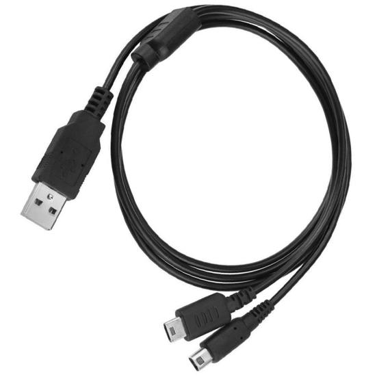 2-в-1 USB-кабель для зарядки для игровой консоли Nintendo 3DS Lite DSI DSL 3DSXL black Scram Price