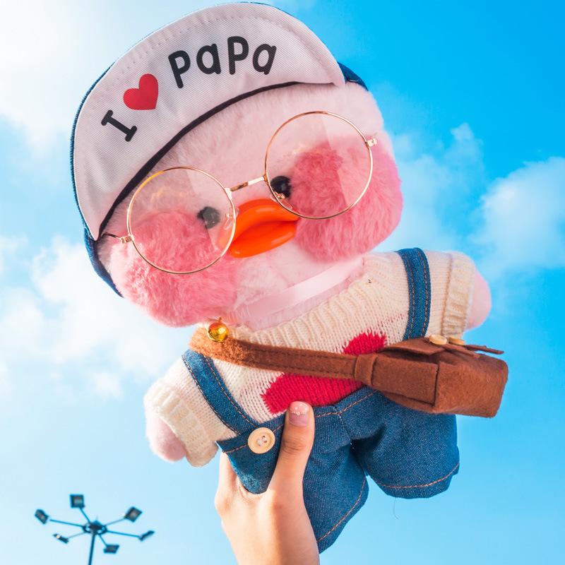 Плюшевая игрушка Утка с гиалуроновой кислотой, Популярная утка, Lalafanfan Cafe Mimi Ins, Маленькая желтая утка - Подарок для детей pink Plush toy for children