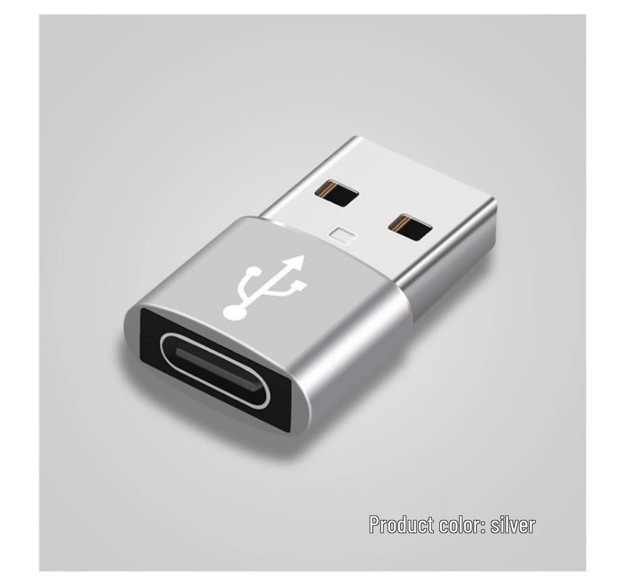 Адаптер USB на Type-C и кабель для передачи данных с быстрой зарядкой для наушников и автомобильных зарядных устройств gray GadgetGrip