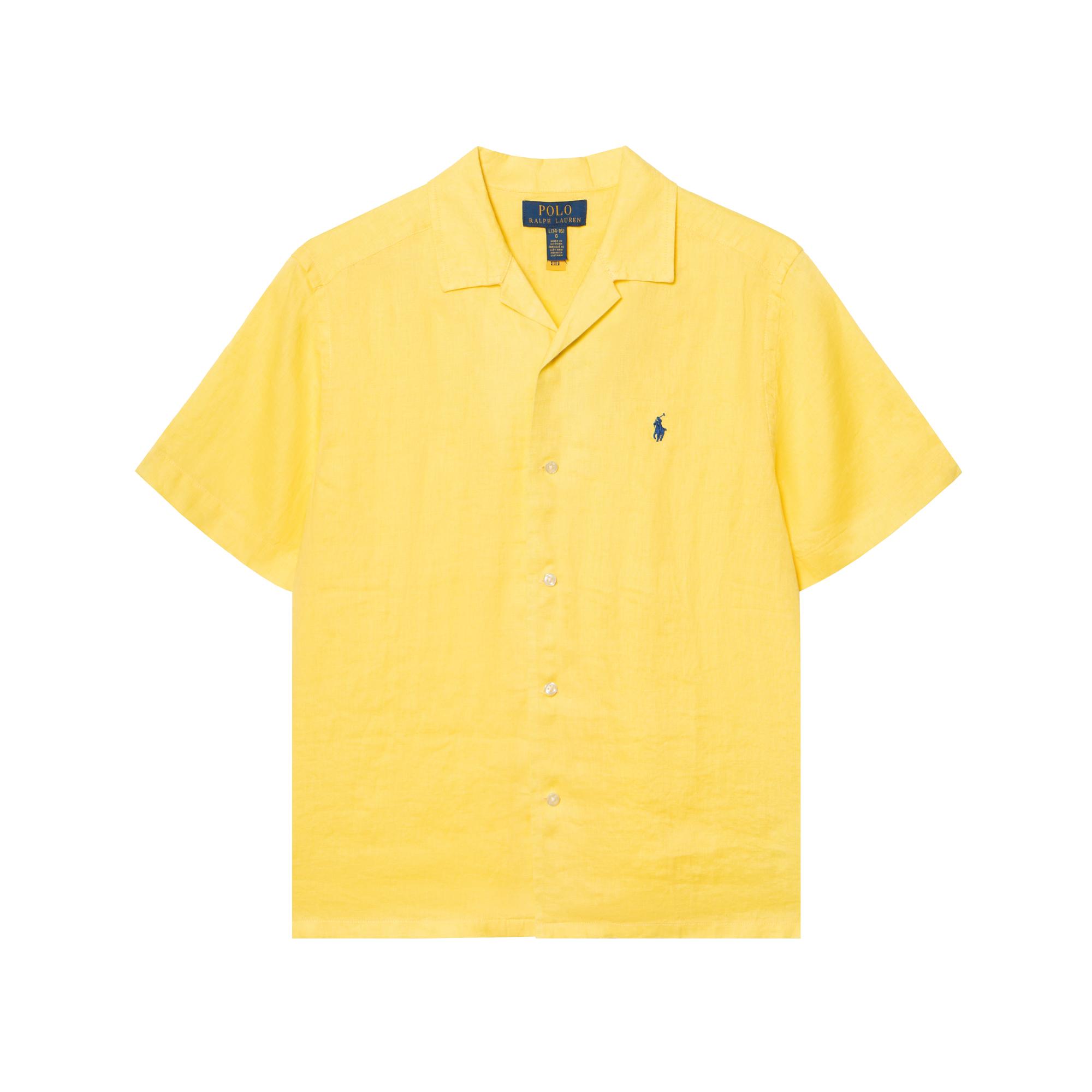 Polo Ralph Lauren Логотип Однобортная Короткий рукав Однотонная Вышитая Рубашка Детские рубашки Желтый 323964585-003 XL yellow