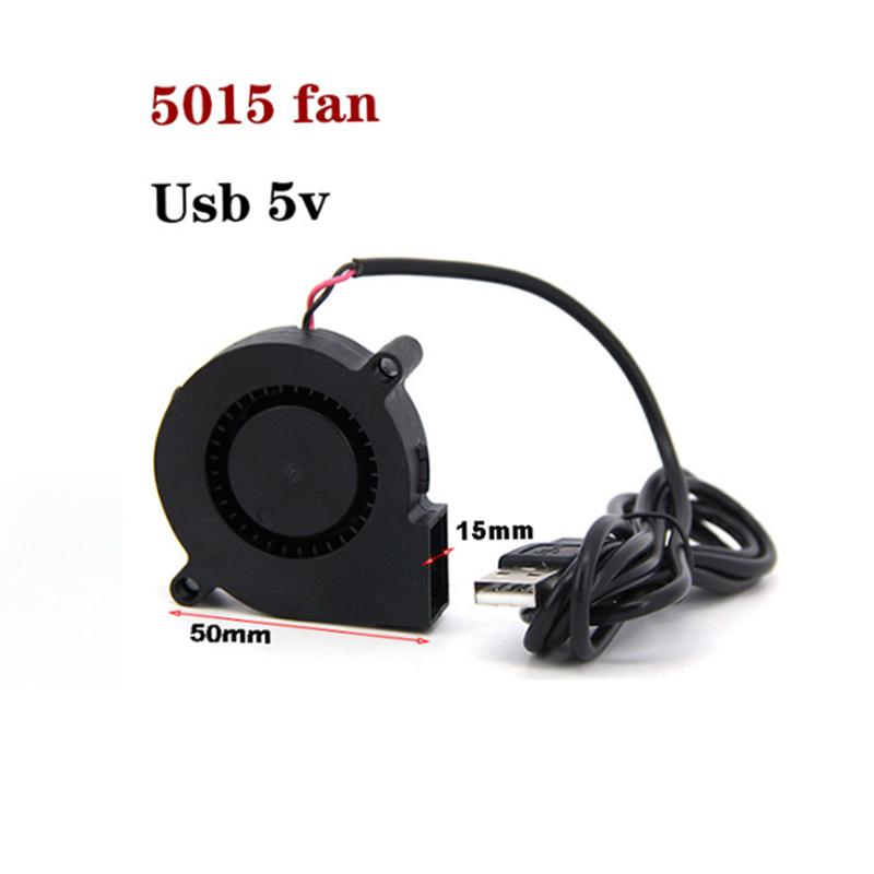 DC 5 см 5 В USB 5015 7515 7530 Вентилятор турбо охлаждения Бесщеточный для 3D-принтера Охладитель Инвертор мощности Воздушный насос ПК ЦП 5015 usb black XHJ12