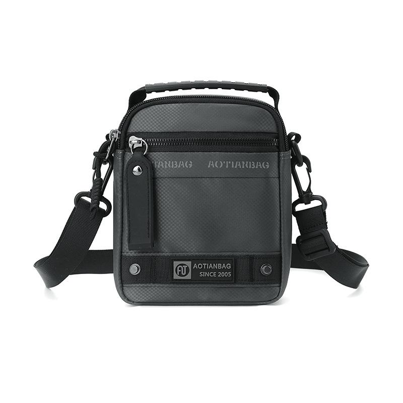 Мужская сумка через плечо Однотонная сумка серый KULUOSIDI BAG