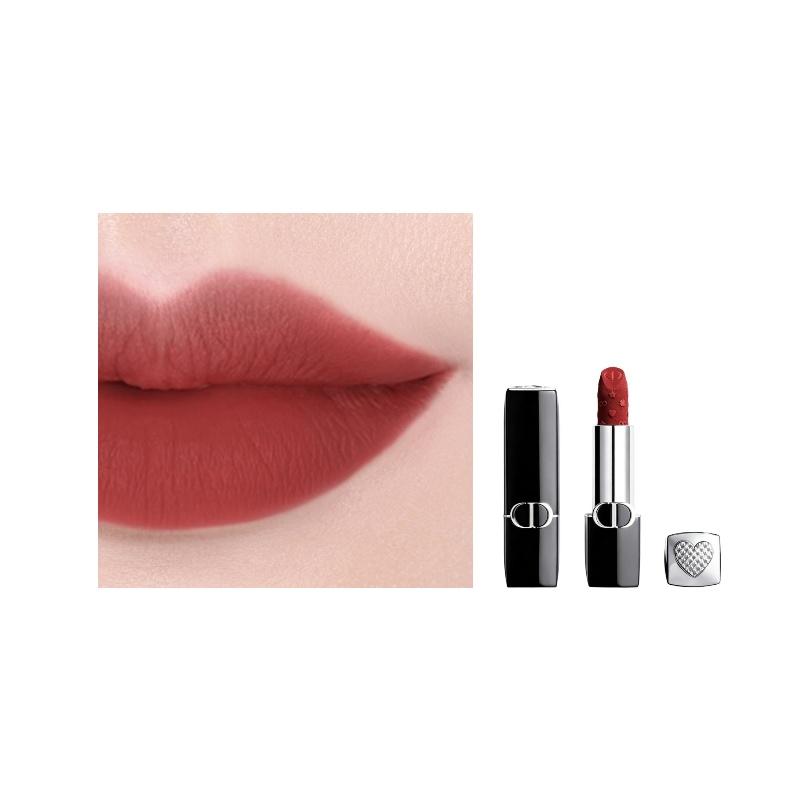 DIOR Губная помада #802 RED PASSION Красный Цветок Персика Без Подарочной Коробки Подарочный Пакет синий