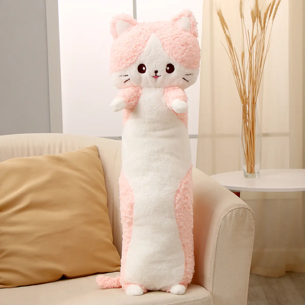 Мягкая игрушка Кот-батон 80 см розовый GroupPrice