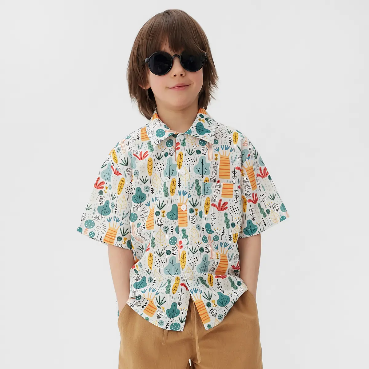 Рубашка KAFTAN для мальчика с растительным принтом