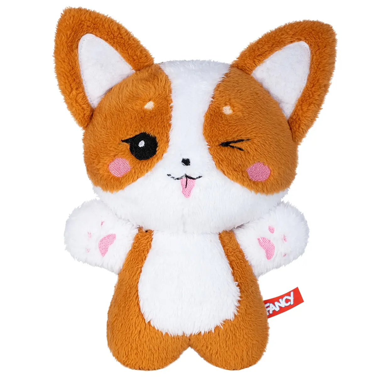 Мягкая игрушка Корги Кай 23 см оранжево-белая Fancy