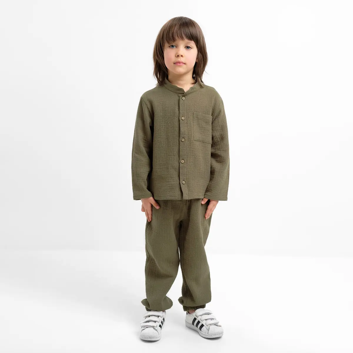 Костюм для мальчика рубашка и брюки хаки KAFTAN