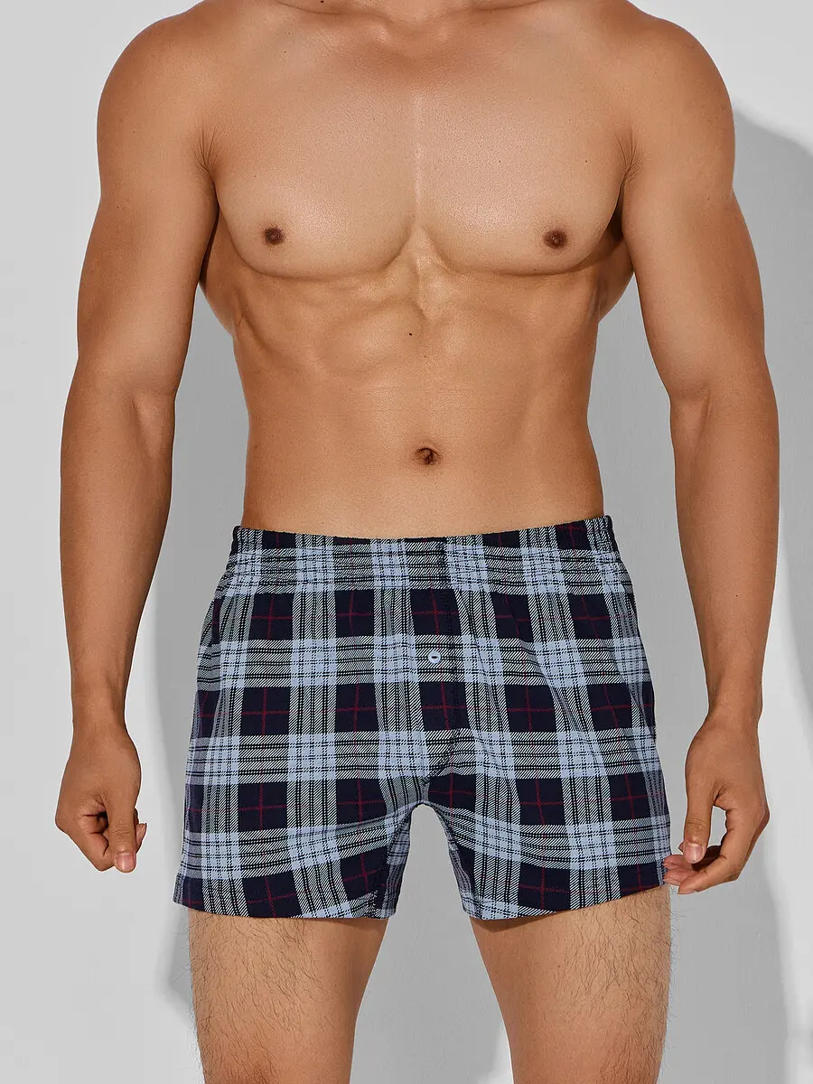 Трусы-шорты мужские в клетку хлопковые Mark Formelle