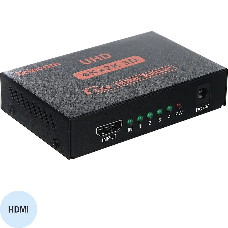Разветвитель Telecom HDMI чёрный hdmi 1×2 для телевизора чёрный