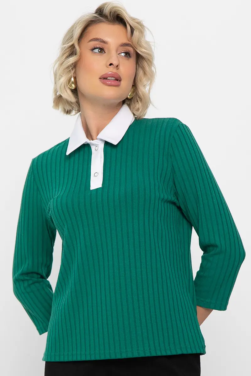 Поло LT COLLECTION трикотажное зеленое