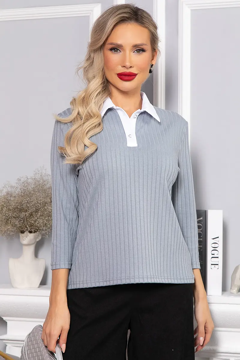 Поло LT Collection трикотажное серое