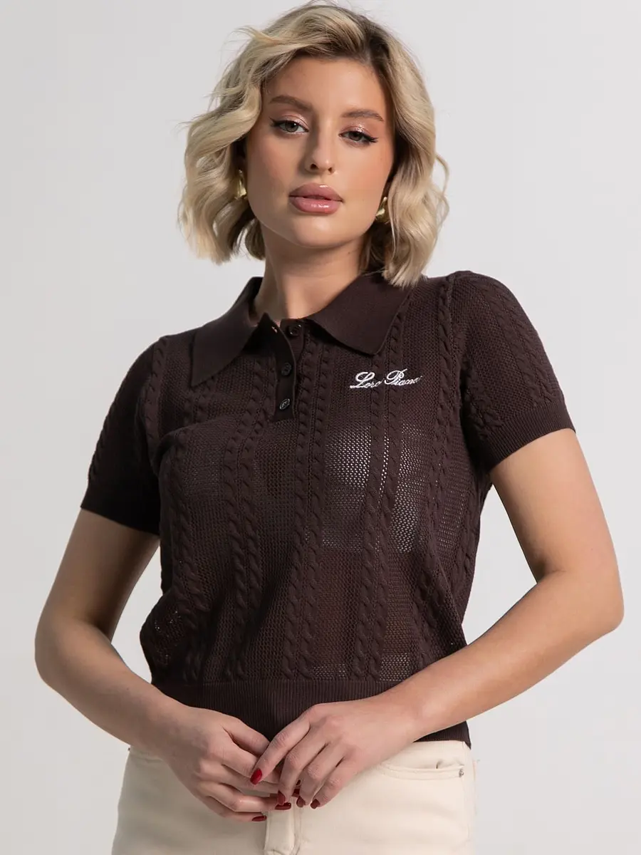 Поло LT Collection вязаное коричневое