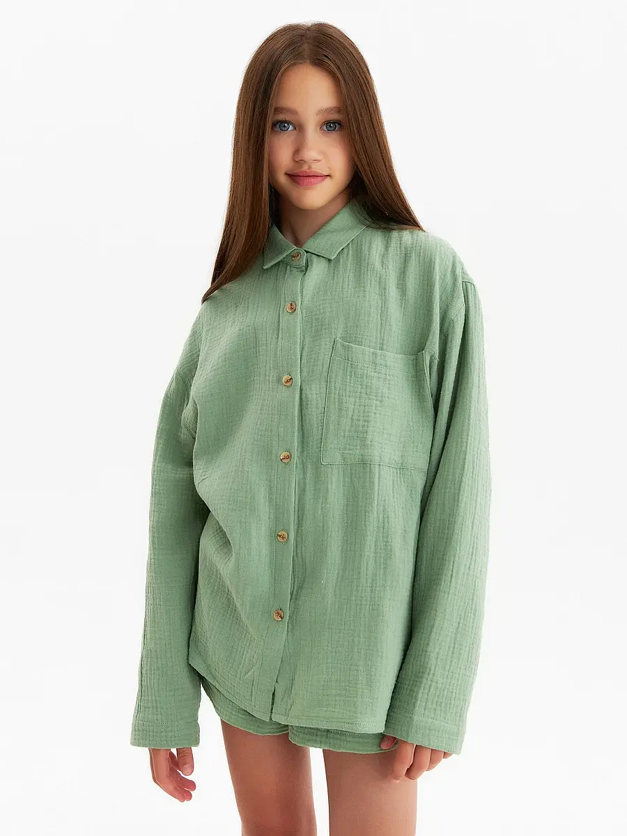 Рубашка KAFTAN для девочки зелёная