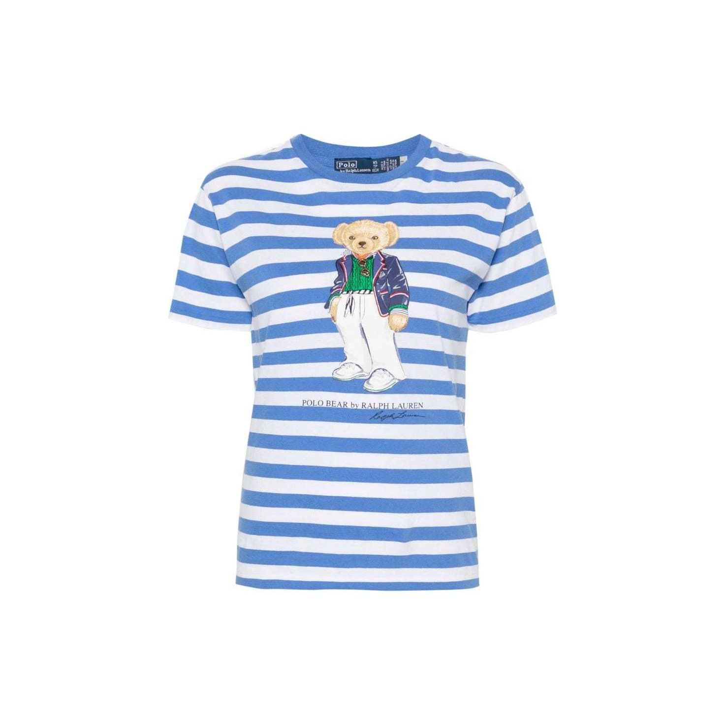 Polo Ralph Lauren Поло с принтом логотипа в полоску свободного кроя с круглым вырезом с коротким рукавом Женские топы Синий WMPOKNINCU20925-400 XS white