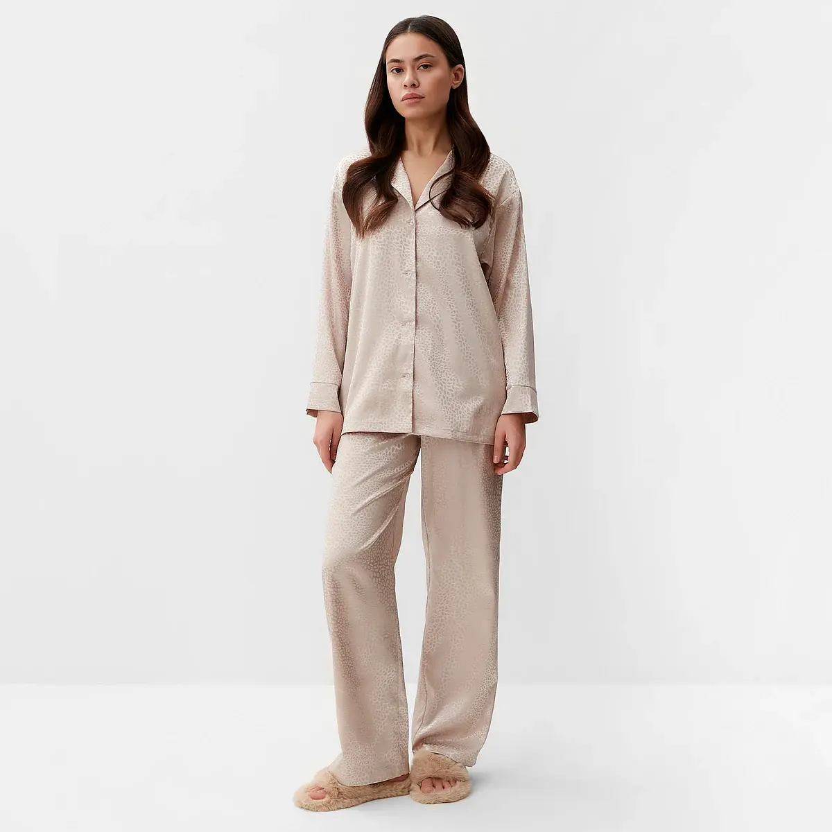 Пижама KAFTAN кофейная с длинным рукавом