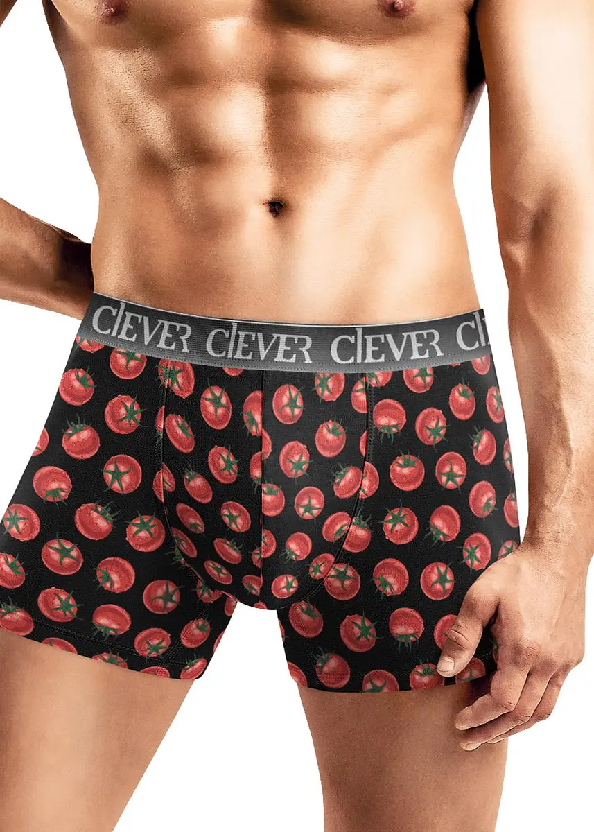 Мужские трусы-шорты CLEVER чёрные с красным принтом