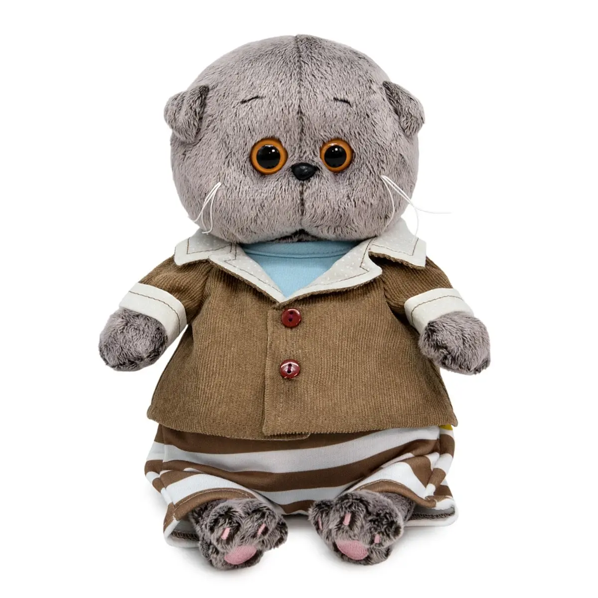 Мягкая игрушка Басик Baby в домашнем костюмчике 20 см серый Басик и Ко для детей и взрослых 20 см серый