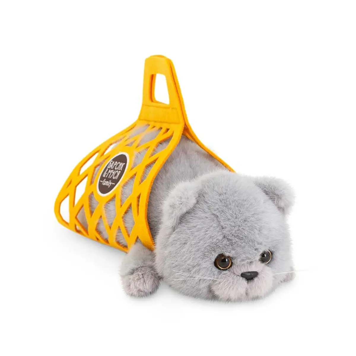 Мягкая игрушка Кот Барсик в сумке серый 35 см Orange Toys для детей серый 35 см