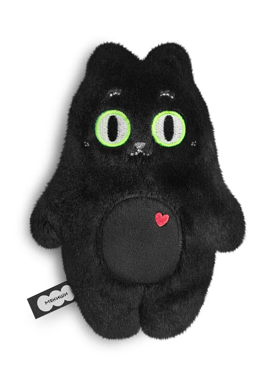 Мягкая игрушка Котик Бу Мякиши 17 см черный для детей унисекс 17 см