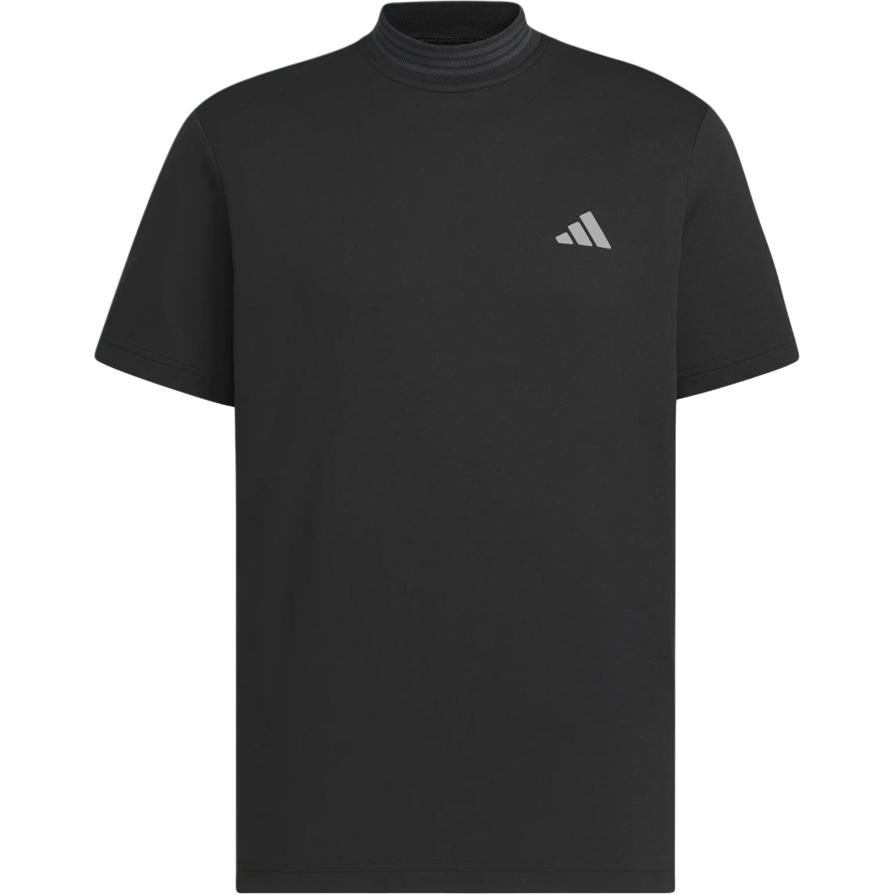 Adidas SS25 Mock Neck Fashionable Versatile Simple Short Sleeve Polo Shirt Men Tops Black JF6269 2XL black
