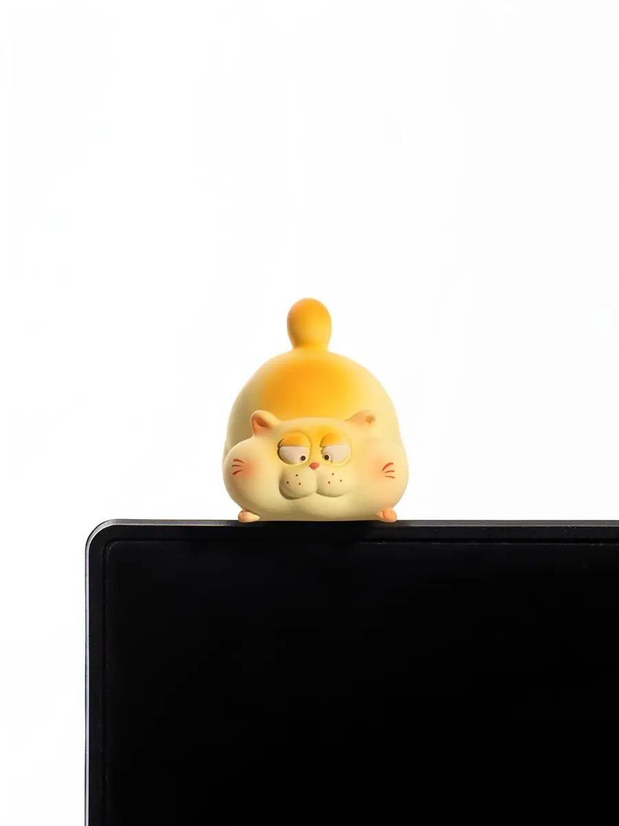 Фигурка котика на монитор жёлтая 3.5×2.5×3 см GroupPrice