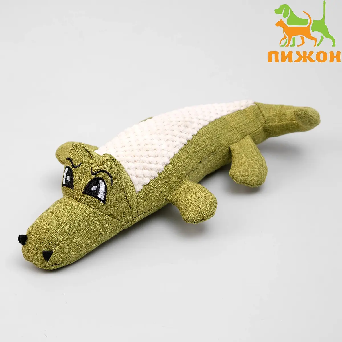 Мягкая игрушка для собак Пижон Крокодил 30 см зеленая для собак крокодил 30 см с пищалкой зеленая