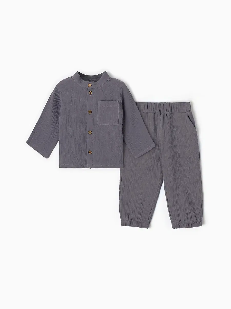 Костюм для мальчика рубашка и брюки серый KAFTAN