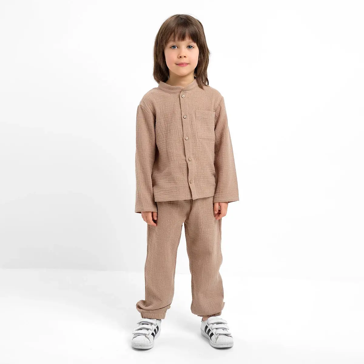 Костюм для мальчика рубашка и брюки бежевый KAFTAN