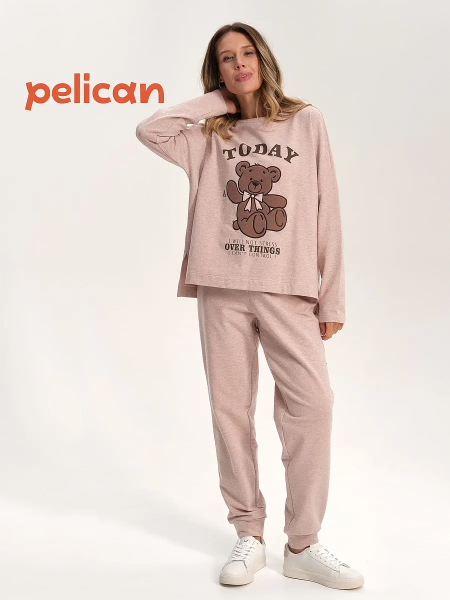 Пижама Pelican светло-розовая с принтом