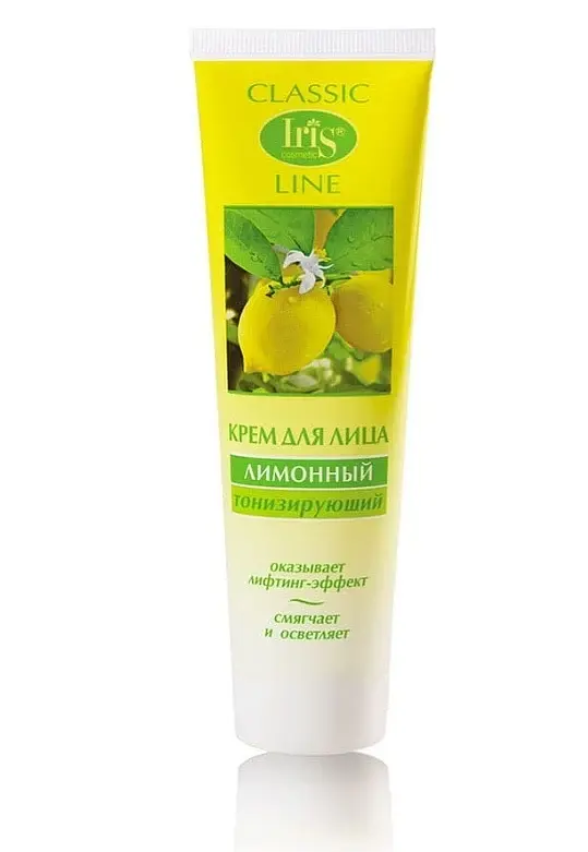 Крем для лица тонизирующий лимонный 100 мл IRIS Cosmetic тонизирующий лимонный 100 мл для любого типа кожи