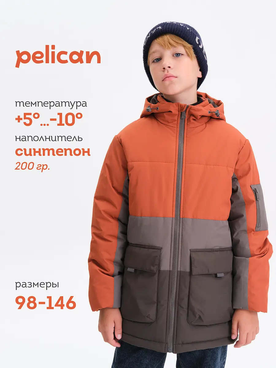 Куртка Pelican демисезонная для мальчика шоколадная