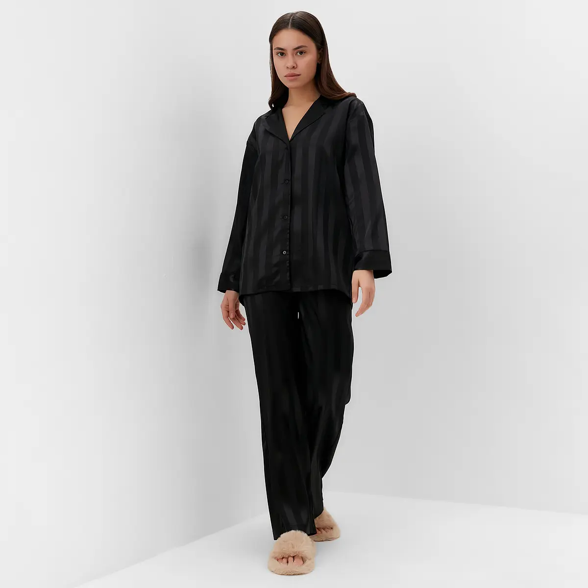 Пижама KAFTAN в полоску чёрная