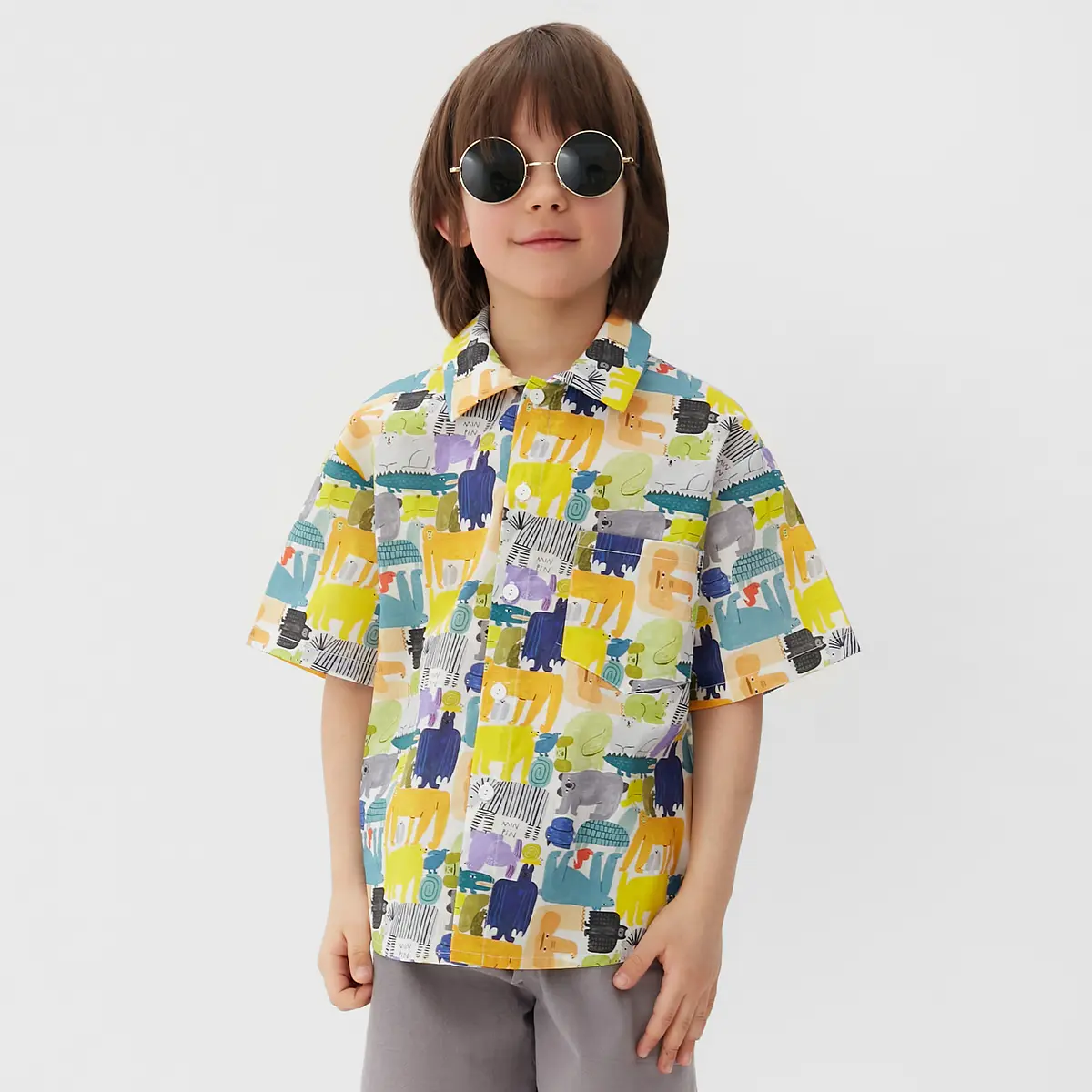 Детская рубашка для мальчика KAFTAN хлопковая с рисунком