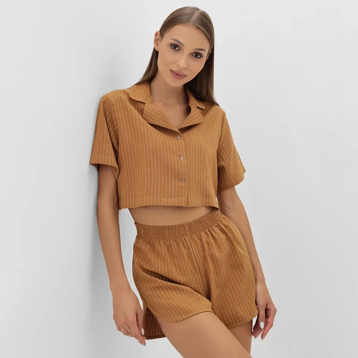 Пижама KAFTAN в полоску бежевая