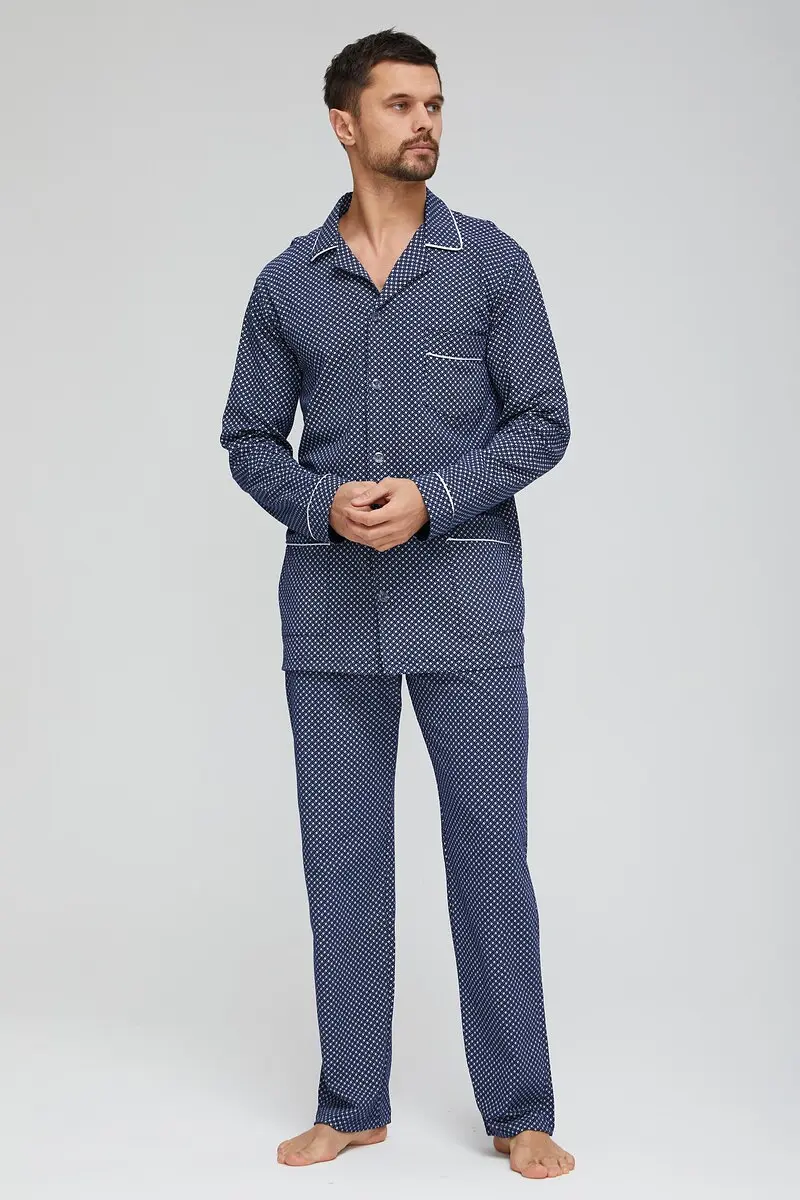 Пижама Lika Dress хлопковая домашняя синяя