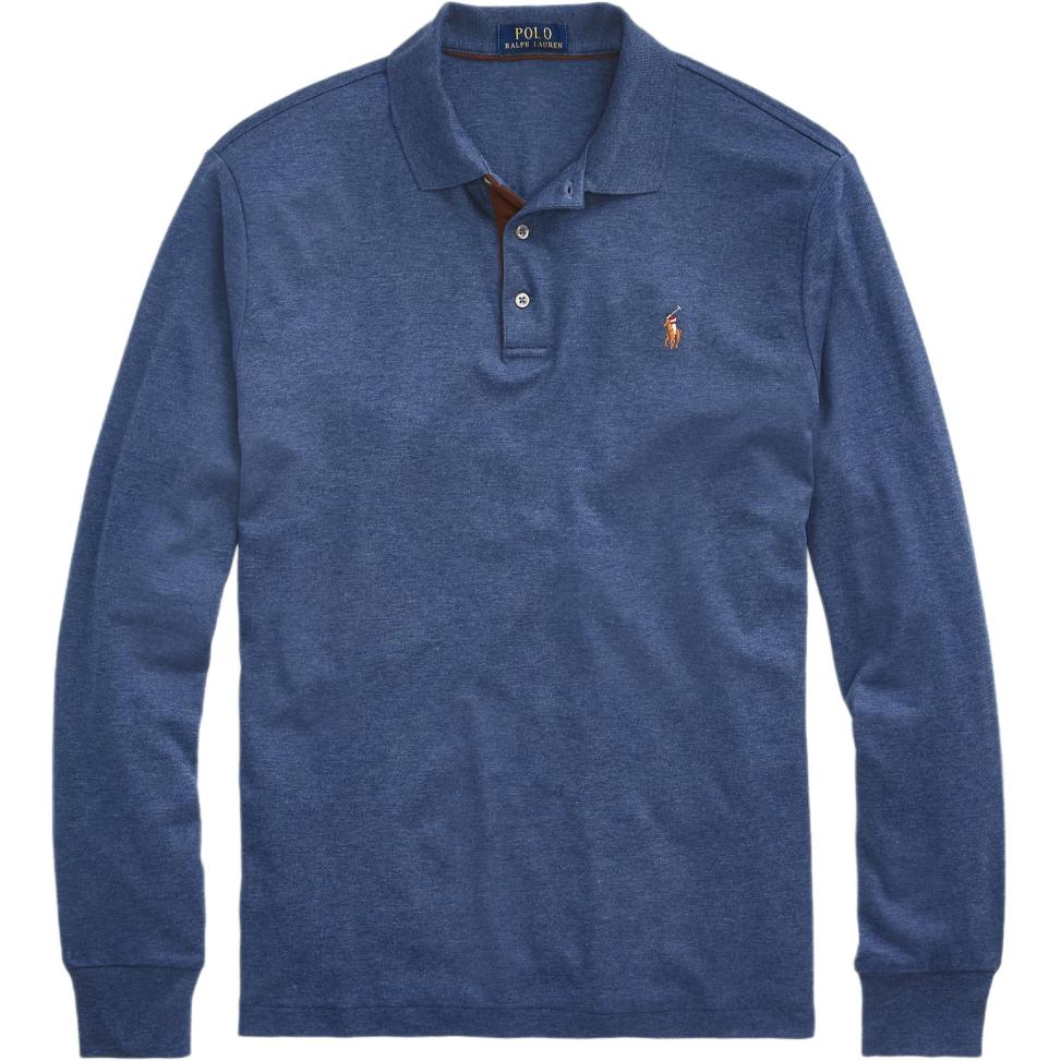 Polo Ralph Lauren SS24 Поло с длинным рукавом с вышитым логотипом пони Мужские топы Темно-синий MNPOKNI16820812-400 XXL blue