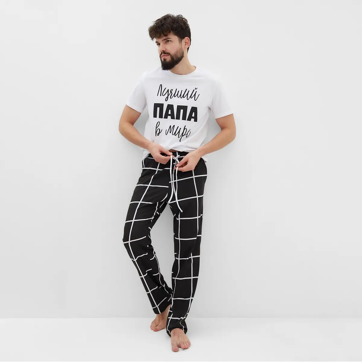 Пижама KAFTAN мужская хлопковая клетчатая домашняя