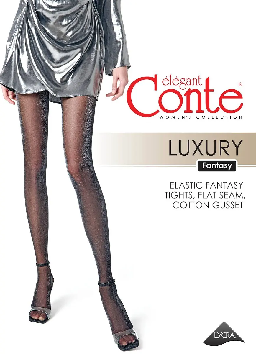 Колготки Conte Fantasy Luxury с люрексом тёмные