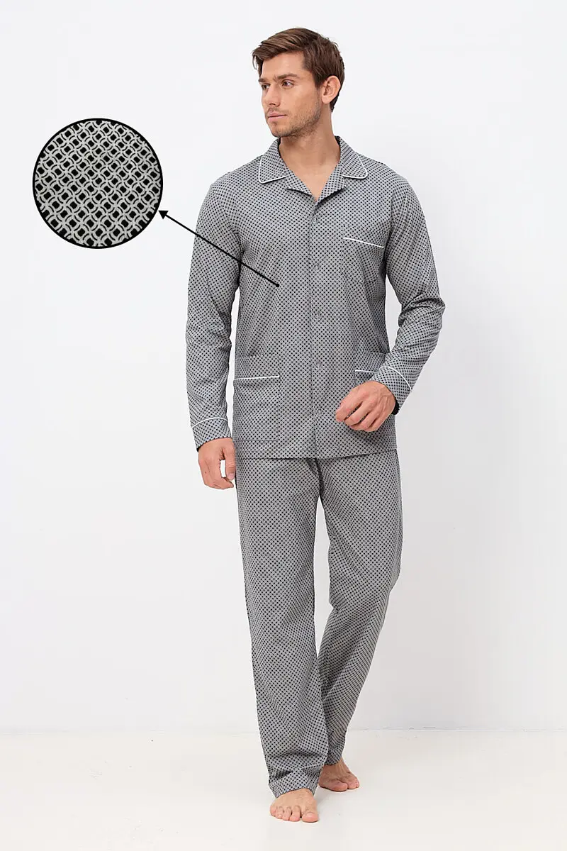 Пижама Lika Dress хлопковая домашняя серая