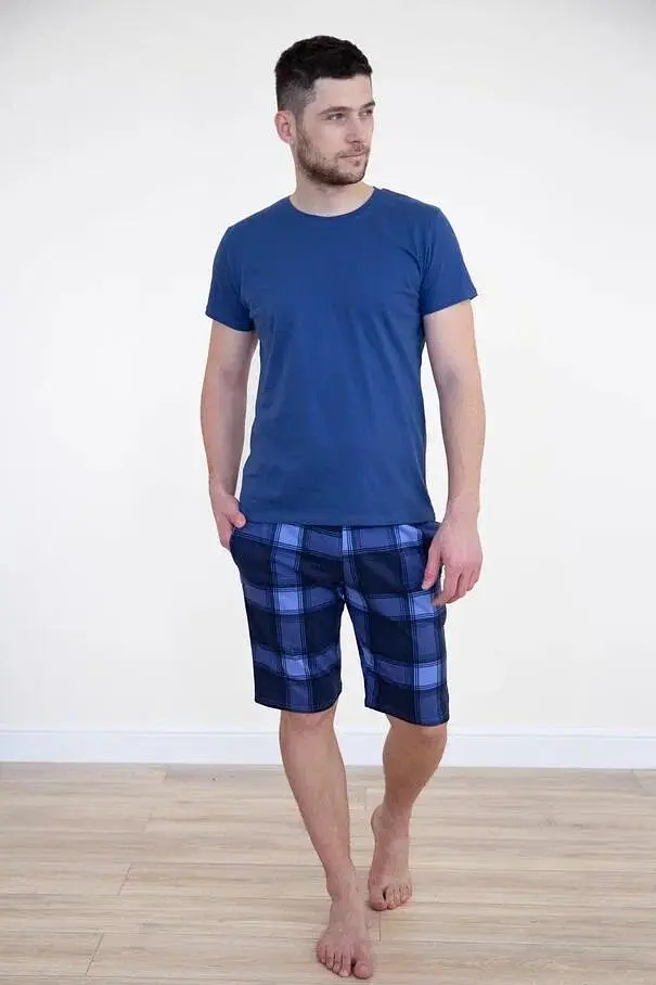 Мужской костюм Lika Dress Стивен хлопковый синий